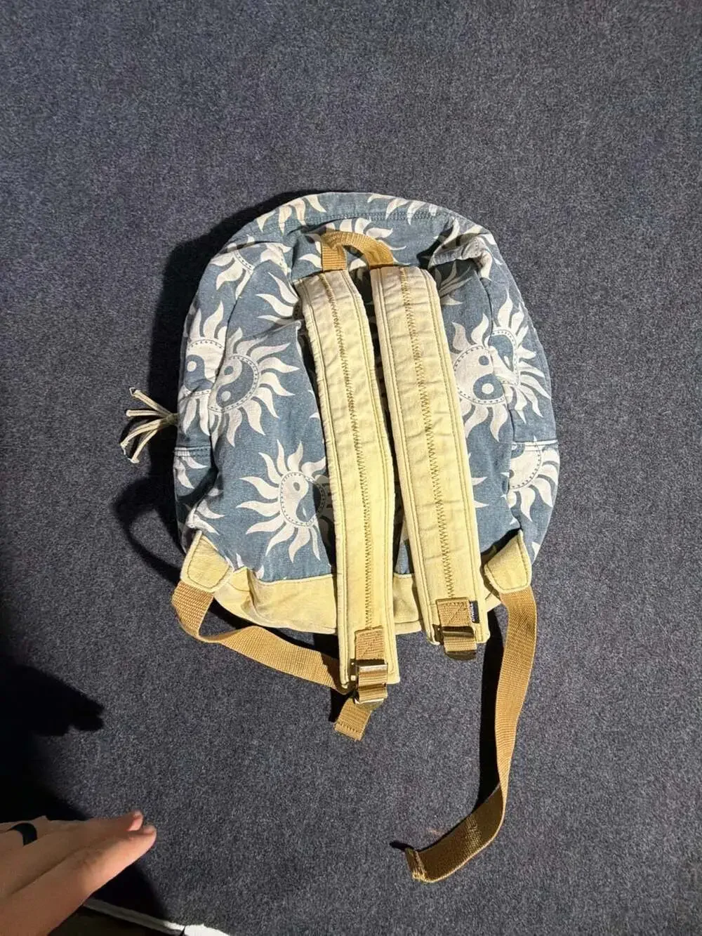 O'Neill Shoreline Backpack Slate Blue Sun Yin Yang Canvas Bookbag